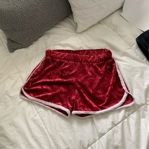 Maroon Velet Shorts